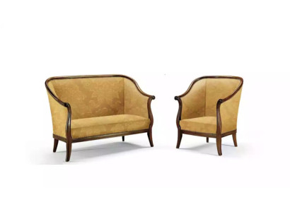 Sofa Couch Polster Klassischer 2 Sitzer Sessel Gelb Italienische Stil