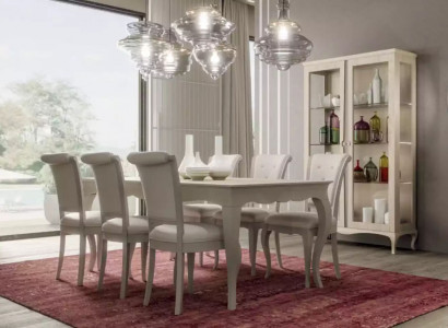 Esstisch 6x Stühle Vitrine 8tlg. Esszimmer Gruppe Garnitur Sitzgruppe