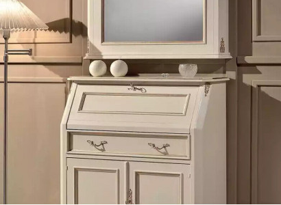 Weiße Kommode mit Spiegel Klassischer Stil Möbel Set 2tlg Sideboard Kommoden