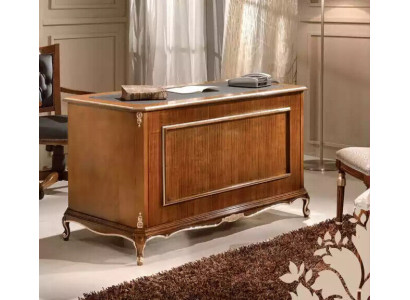 Schreibtisch brauner Holzschreibtisch Tisch Schubladen klassische Büromöbel