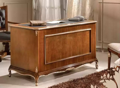 Schreibtisch brauner Holzschreibtisch Tisch Schubladen klassische Büromöbel