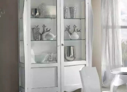 Vitrine Glasschrank Weiß Luxus Italienische Möbel Schränke Wohnzimmer