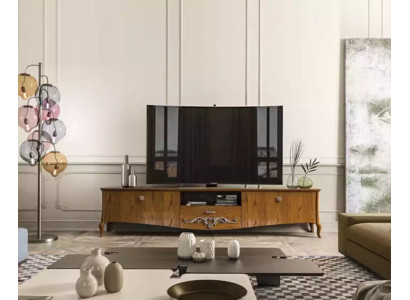 TV-Ständer rtv Wohnzimmer Design Regal Braun Holz Lowboard Italien Neu