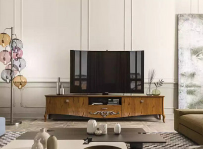 TV-Ständer rtv Wohnzimmer Design Regal Braun Holz Lowboard Italien Neu
