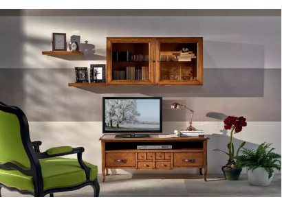 Gruppe Wohnwand RTV Lowboard TV Ständer Modern Braun Wohnzimmer Set