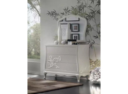 Luxus Kommode mit Spiegel Kommoden Konsole Holz Modern Design Grau