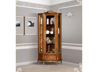 Luxuriöse hochwertige Vitrine aus braunem Holz Klassische Möbel