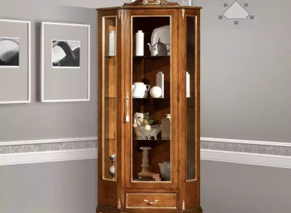 Luxuriöse hochwertige Vitrine aus braunem Holz Klassische Möbel