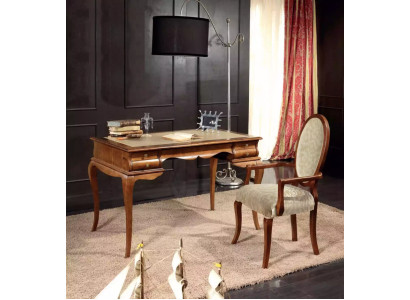 Elegantes Schreibtischset brauner Stuhl Möbel in hoher Qualität