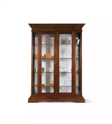 Garnitur Set 7tlg. Esszimmer Esstisch 4x Stühle Vitrine Luxus Holz Möbel