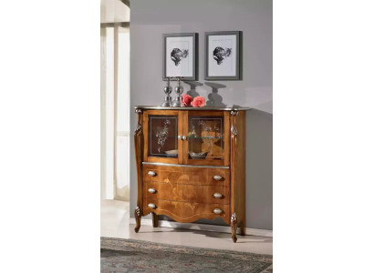 Exklusiver brauner Holzschrank mit Schubladen neu im Wohnzimmer