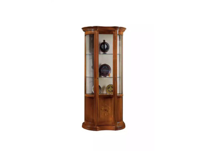 Schrank Braun Holz Design Möbel Vitrine Anrichte Vitrine Luxus Glas Neu