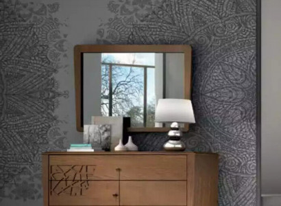 Schlafzimmer Kommode mit Spiegel Holz Möbel Schrank Braun Modern Neu