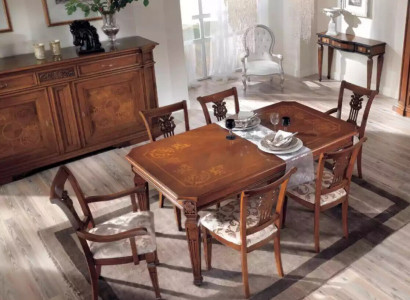 Klassischer Design Esstisch Tisch Holz Esszimmer Garnitur Braun Tische Neu