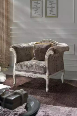 Sessel 1 Sitzer Polster Sofas Design Luxus Textil Couch Grau Sofa Neu