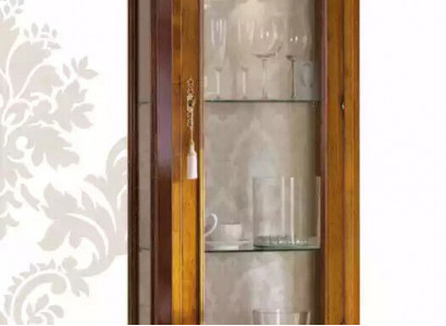 klassischer brauner Schrank mit Schubladen Glas Designer Holz neu