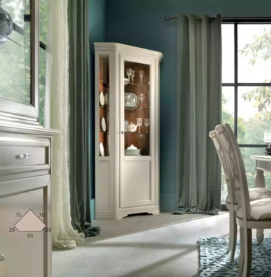 Klassische Möbel Italienische Möbel Holz Weiß Vitrine Vitrineschrank