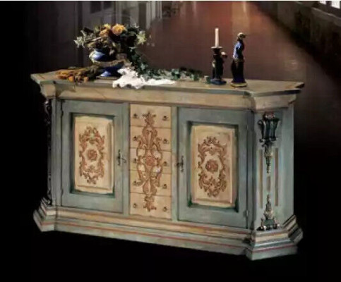 Klassisches Massivholz Sideboard Luxus Kommode Anrichte Wohnzimmer Möbel