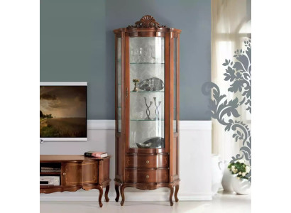 Luxuriöse hochwertige Vitrine aus braunem Holz Klassische Möbel