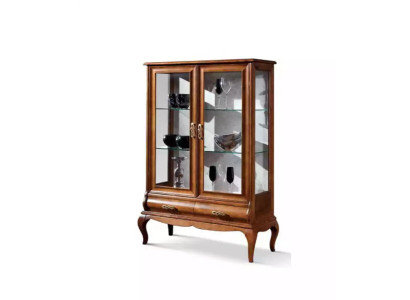 Luxus Holz Vitrine Anrichte Design Braun Italienische Möbel Schrank Neu