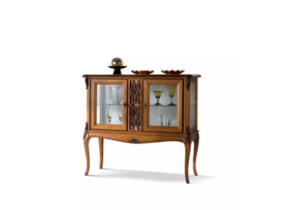 Vitrine Vitrinenschrank Wohnzimmer Klassisch Holz Schrank Glasschrank