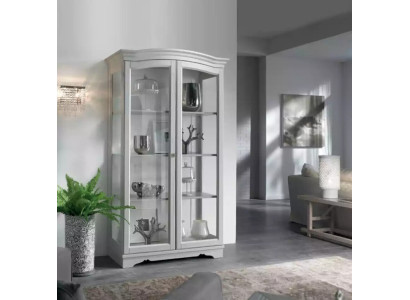 Vitrinen Schrank Echtholz Anrichte Vitrine Massiv Wohnzimmer Möbel Holz