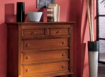 Luxus Schlafzimmer Kommode mit 5 Schubladen Holzschrank Design Möbel Neu