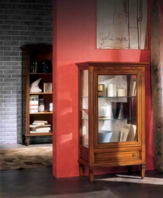Massivholz Vitrinen Glas Schrank Vitrine Wohnzimmer Möbel Anrichte Neu