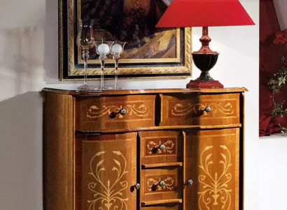 Luxuriöse Braune Kommode Klassische Anrichte Wohnzimmer Möbel Holz Neu