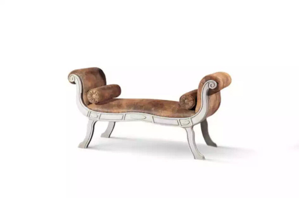 Klassische Sitzbank Hocker Designer Sitzmöbel Polsterbank Bank Braun