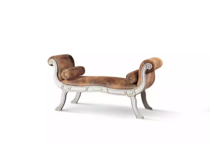 Klassische Sitzbank Hocker Designer Sitzmöbel Polsterbank Bank Braun