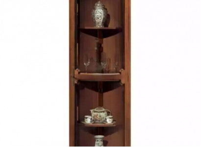 Eckvitrine Wohnzimmer Möbel Anrichte Holz Vitrinen Schrank Braun Neu