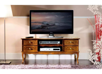 Klassischer Brauner rtv Luxus tv Schrank Lowboard Schubladen Holzmöbel