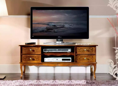 Klassischer Brauner rtv Luxus tv Schrank Lowboard Schubladen Holzmöbel