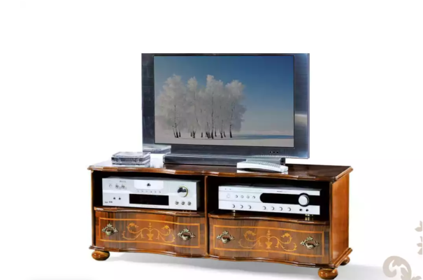 Braunes TV-Regal Luxus RTV Schrank Wohnzimmer Möbel Holz Einrichtung