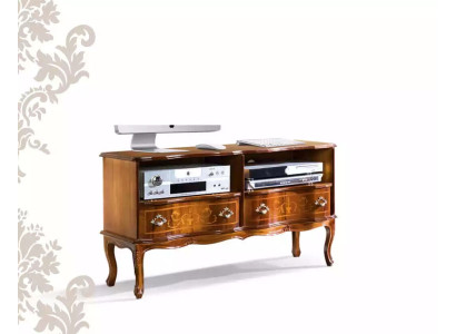 Klassisches Lowboard TV-Ständer RTV Schrank Schubladen Holz Design Neu