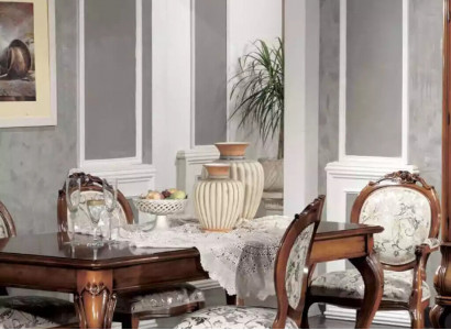 Esszimmer Möbel Esstisch Massivholz 4x Stühle mit Armlehnen Möbel