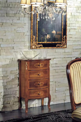 Klassische Luxus Kommode Braunes Holz Wohnzimmer Möbel Design Neu