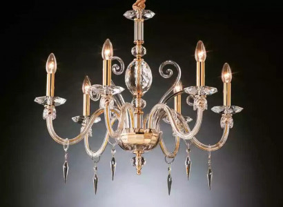 Stilvolle Gold Kristall Kronleuchter Deckenleuchte Pendel neu