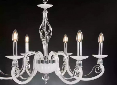 Deckenlampe Lüster Kristall Lampe Luxus Deckenleuchter Weiß Kronleuchter