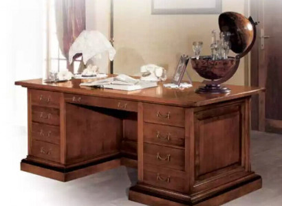 Brauner Massivholz Schreibtisch Klassische Büromöbel Arbeitszimmer Tisch