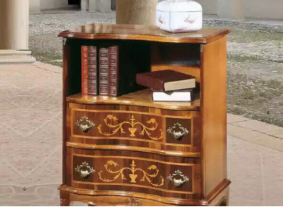 Klassische Braune Kommode 2 Schubladen Luxus Holzmöbel Wohnzimmer Neu