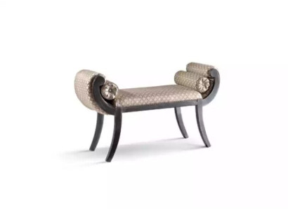 Klassische Sitzbank Stoffmöbel Wohnzimmermöbel Sitzmöbel Grau Neu