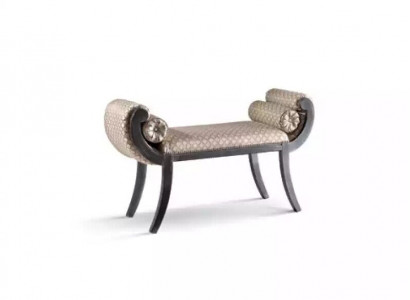 Klassische Sitzbank Stoffmöbel Wohnzimmermöbel Sitzmöbel Grau Neu