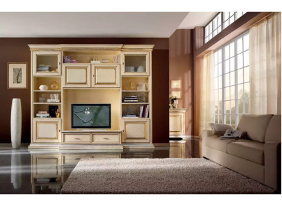 Klassische Wohn Wand Wohnzimmer Sideboard RTV Regal Wände Schrank Neu