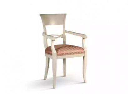 Stuhl mit Armlehne Braun Design Wohnzimmer Polster Esszimmer Holz Neu