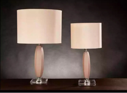 Tischlampe beige Kristall Kronleuchter klassische Tischschirmleuchte neu