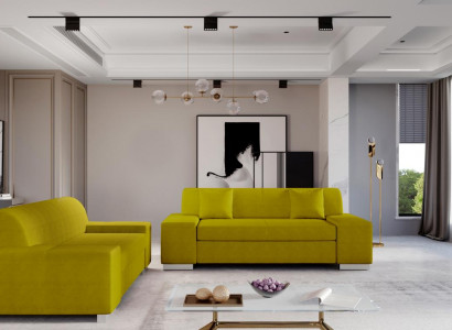 Sofagarnitur 3+2 Sitzer Garnituren Wohnlandschaft Sofas Couchen Polster Gelb Neu