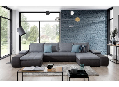 Wohnlandschaft Luxus Sofa Couch Garnitur Ecksofa Textil Couchen Sofas Möbel Neu