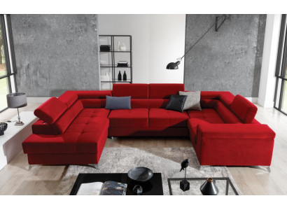 U Form Ecksofa Stoff Sitz Garnitur Designer Wohnlandschaft Textil Couch Sofa Neu